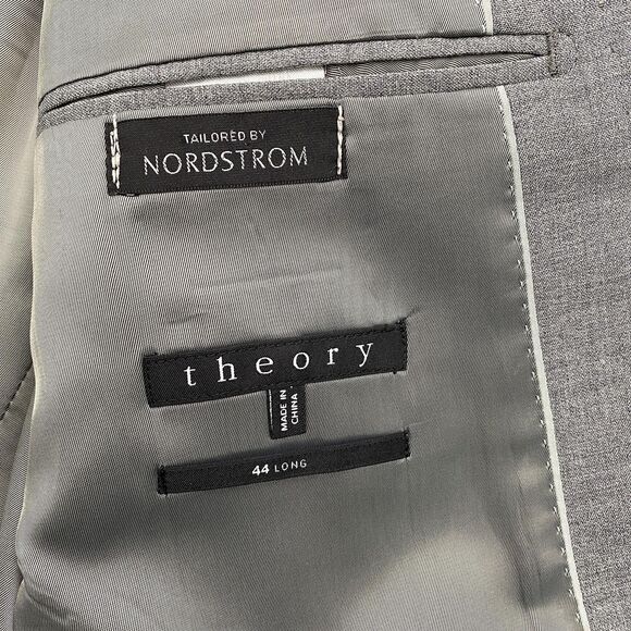 Theory Gray Blazer Sport Coat Wool Blend Notch Lapel 2 Button Mens 44 Long - Picture 9 of 16